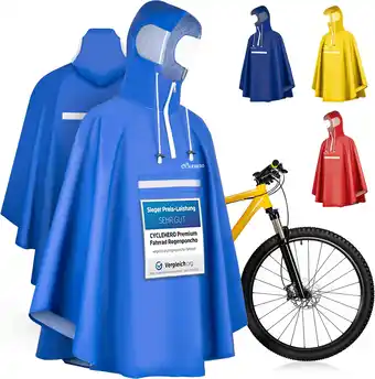 Amazon Premium regenkleding met capuchon incl. kijkvenster - poncho fiets voor heren en dames - regencape fiets incl. reflecterende  aanbieding