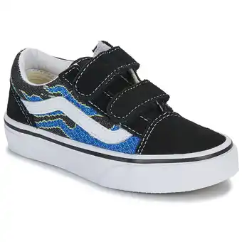 Spartoo Lage Sneakers Vans Old Skool V PIXEL FLAME BLACK/BLUE aanbieding