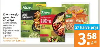 Albert Heijn Knorr wereldgerechten en wraps aanbieding