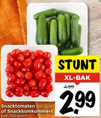 Vomar Voordeelmarkt Snacktomaten of Snackkomkommers aanbieding