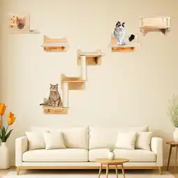 Amazon Kattenwandplanken, kattenwandmeubelset, kattenplanken en zitstokken voor aan de muur, kattenklimplank, speelplaatset, kattenk aanbieding