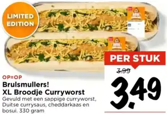 Vomar Voordeelmarkt Brulsmullers XL Broodje Curryworst aanbieding