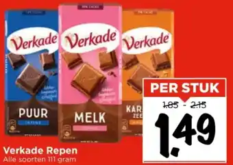 Vomar Voordeelmarkt Verkade Repen 111g aanbieding