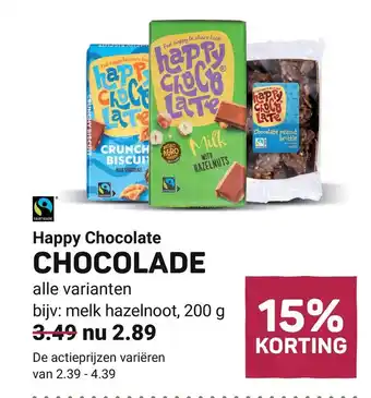 Ekoplaza Happy Chocolate CHOCOLADE aanbieding