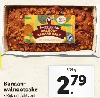 Lidl Banaan Walnoot Cake 305g aanbieding