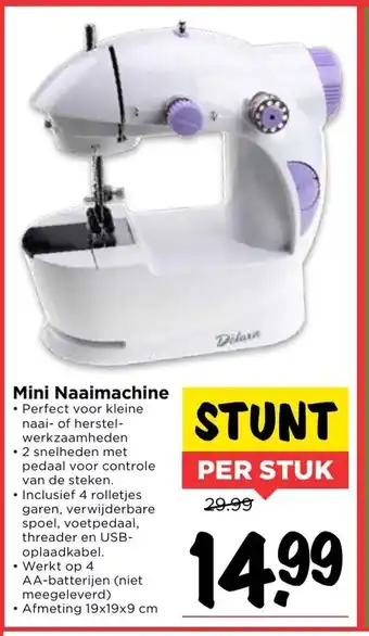 Vomar Voordeelmarkt Mini Naaimachine per stuk aanbieding