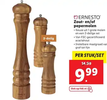 Lidl ERNESTO Zout- en/of pepermolen aanbieding