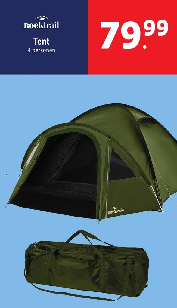 Rocktrail Tent 4 personen aanbieding bij Lidl