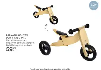 Prenatal PRÉNATAL HOUTEN LOOPFIETS 2-IN-1 aanbieding