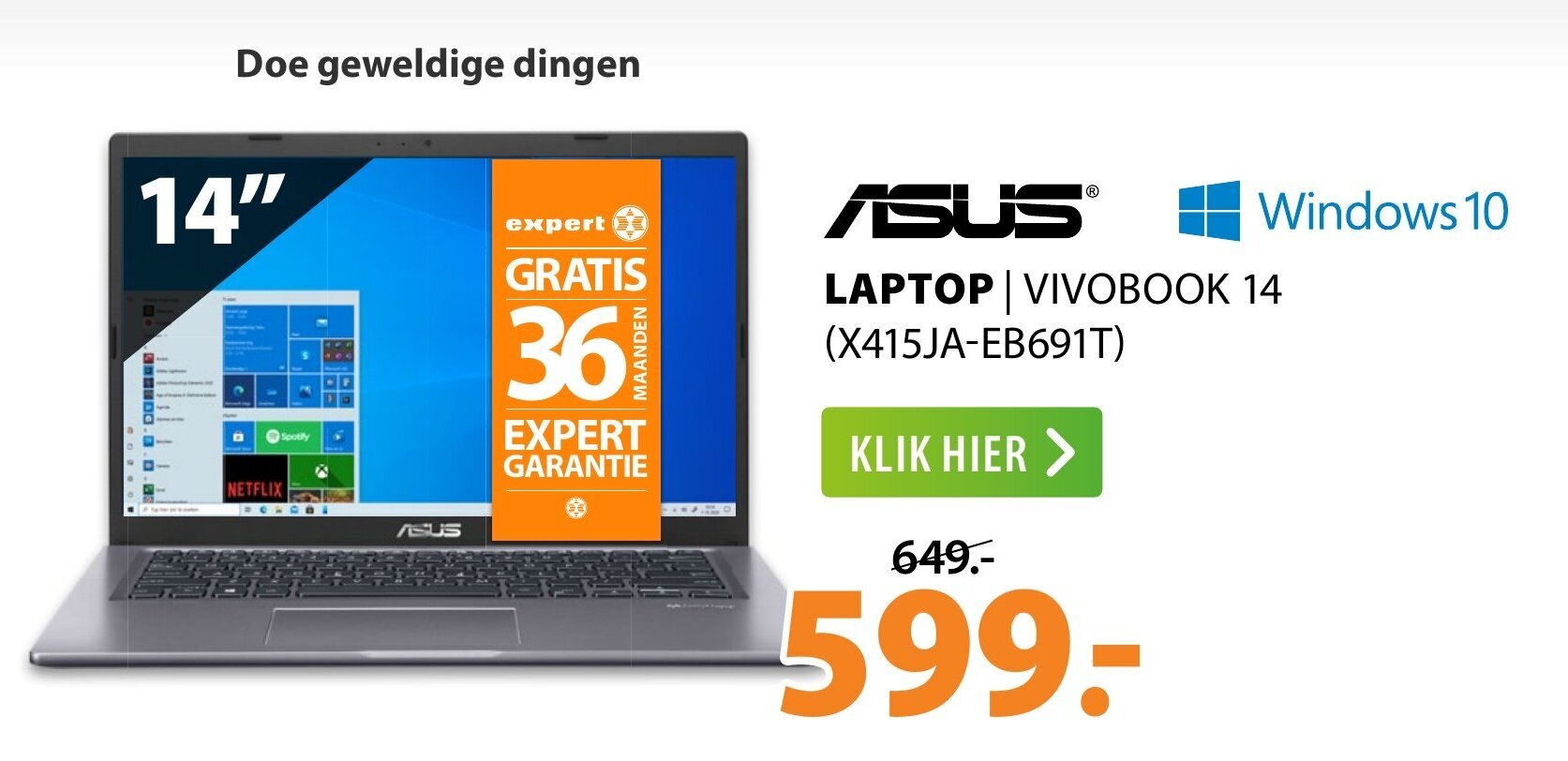 Asus laptop aanbieding bij Expert