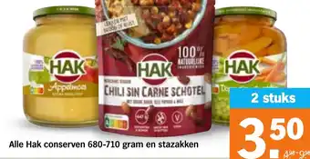 Albert Heijn Alle Hak conserven 680-710 gram en stazakken aanbieding