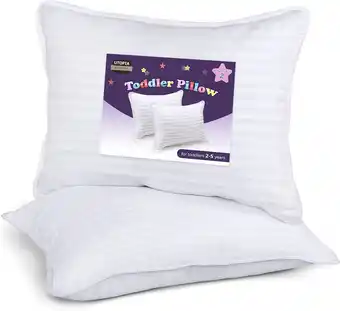 Amazon Utopia Bedding Peuterkussen 2-Pakje, 33 x 45 cm Kussen met Katoenen Gemengd Hoes, Kinderreiskussen, Bestemd Voor Kinderen Van aanbieding