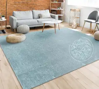 Amazon Tapijt Vloerkleed Woonkamer Effen Eenvoudig En Modern Laagpolig, Versch. Afmetingen Kleuren, Maat:140x200 cm, Kleur:Turquoise aanbieding