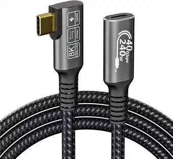 Amazon CHENLENIC USB4 verlengkabel, met Thunderbolt 4 kabel, 240 W oplaadkabel 40 Gbps datakabel, 8K @60Hz 4K120Hz HDR, PD3.1, USB C aanbieding