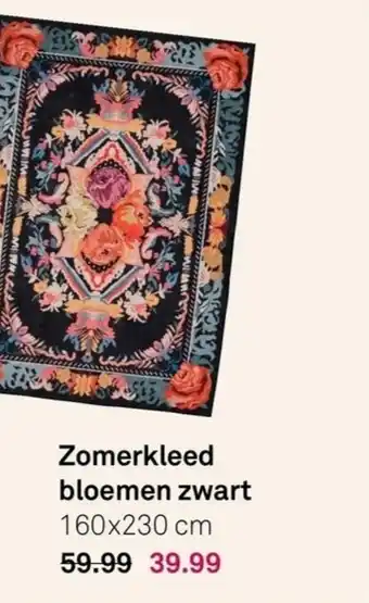 Karwei Zomerkleed bloemen zwart aanbieding