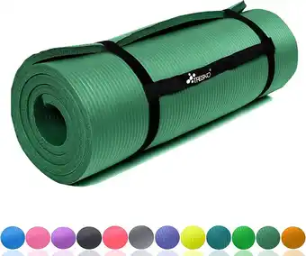 Bol.com Yoga mat groen 190x100x15 cm dik fitnessmat pilates aerobics aanbieding