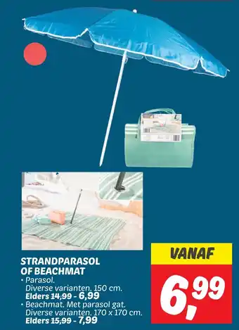 Dekamarkt STRANDPARASOL OF BEACHMAT aanbieding