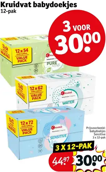 Kruidvat babydoekjes 12-pak aanbieding