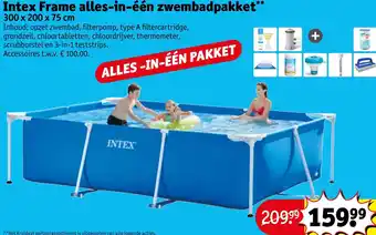 Kruidvat Intex Frame alles-in-één zwembadpakket 300 x 200 x 75 cm aanbieding