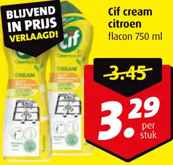 Boni Cif cream citroen 750 ml aanbieding