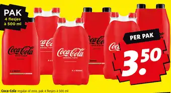 Boni Coca-Cola regular of zero, 4 x 500 ml aanbieding