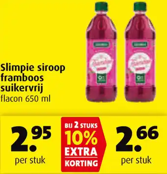 Boni Slimpie siroop framboos suikervrij 650ml aanbieding