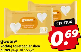 Boni gwoon Vochtig toiletpapier shea butter  40 doekjes aanbieding