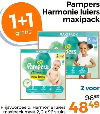 Trekpleister Pampers Harmonie luiers maxipack aanbieding