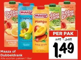 Vomar Voordeelmarkt Maaza of Dubbeldrank 1L aanbieding