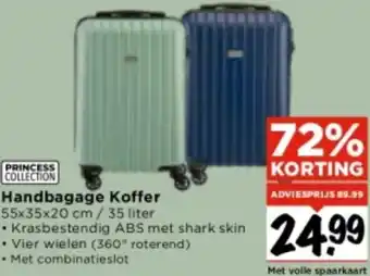 Vomar Voordeelmarkt Handbagage Koffer 55x35x20 cm / 35 liter aanbieding