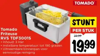 Vomar Voordeelmarkt Tomado Friteuse RVS TDF3001S aanbieding