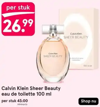 Etos Calvin Klein Sheer Beauty eau de toilette 100 ml aanbieding