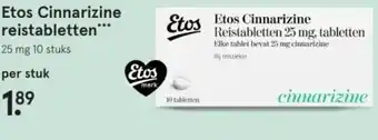 Etos Cinnarizine reistabletten aanbieding