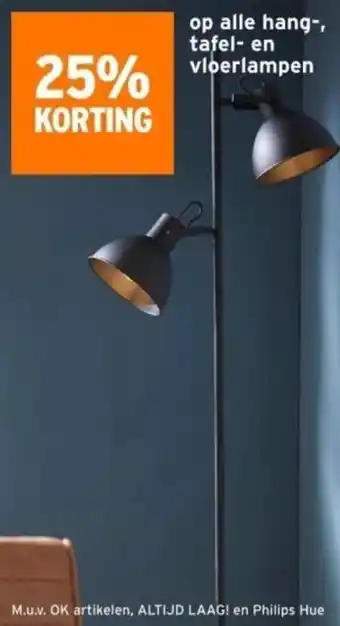 GAMMA alle hang, tafel en vloerlampen aanbieding