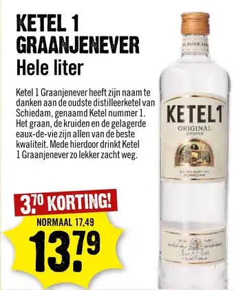 Dirck 3 KETEL 1 GRAANJENEVER Hele liter aanbieding