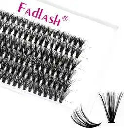 Amazon Fadlash Individuele Wimpers 40 Root Cluster Wimpers 0.07mm D Curl 12mm 120pcs Zelftoepassing voor DIY Individuele Cluster Wim aanbieding