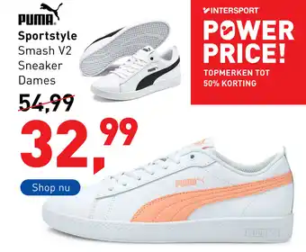 Intersport Puma Sportstyle Smash V2 Sneaker Dames aanbieding