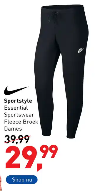 Intersport Sportstyle Essential Sportswear Fleece Broek Dames aanbieding