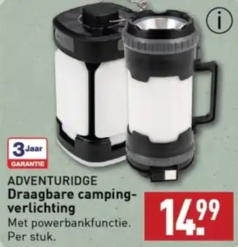 ALDI ADVENTURIDGE Draagbare camping verlichting aanbieding