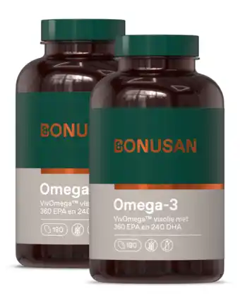 De Online Drogist Bonusan Omega-3 360mg EPA 240mg DHA Softgels Duoverpakking aanbieding