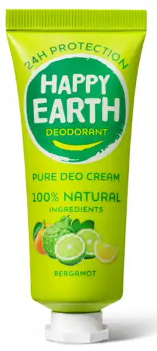 De Online Drogist Happy Earth Pure Deo Cream Bergamot aanbieding