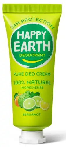 De Online Drogist Happy Earth Pure Deo Cream Bergamot aanbieding