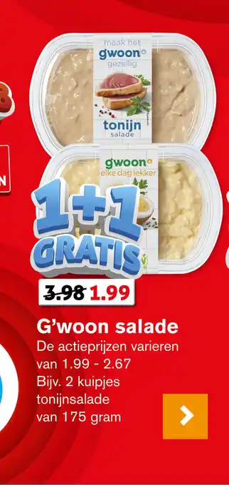 Hoogvliet G'woon salade aanbieding