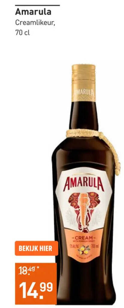 Amarula Creamlikeur, 70 cl aanbieding bij Gall & Gall