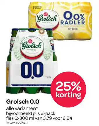 Spar Grolsch 0.0 SC aanbieding