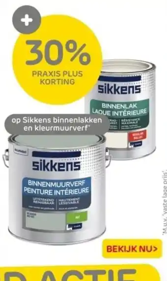 Praxis Sikkens binnenlakken en kleurmuurverf aanbieding