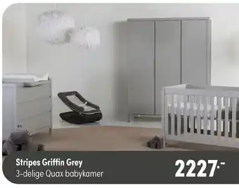 Baby & Tiener Stripes Griffin Grey 3-delige Quax babykamer aanbieding