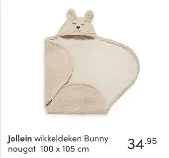 Baby & Tiener Jollein wikkeldeken Bunny nougat 100 x 105cm aanbieding