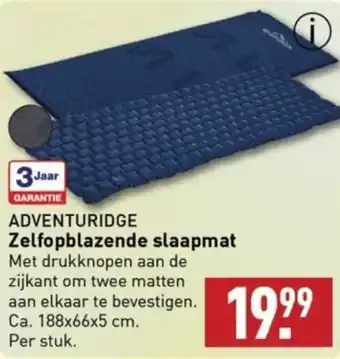 ALDI ADVENTURIDGE Zelfopblazende slaapmat aanbieding
