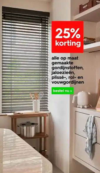 HEMA alle op maat gemaakte gordijnstoffen, jaloezieën, plissé-, rol- en vouwgordijnen aanbieding